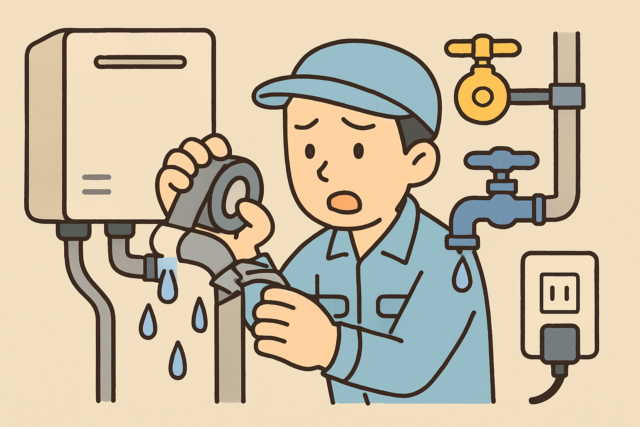 給湯器水漏れ止める応急処置方法