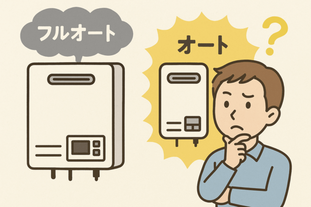 給湯器オートフルオートガス代の違いとは
