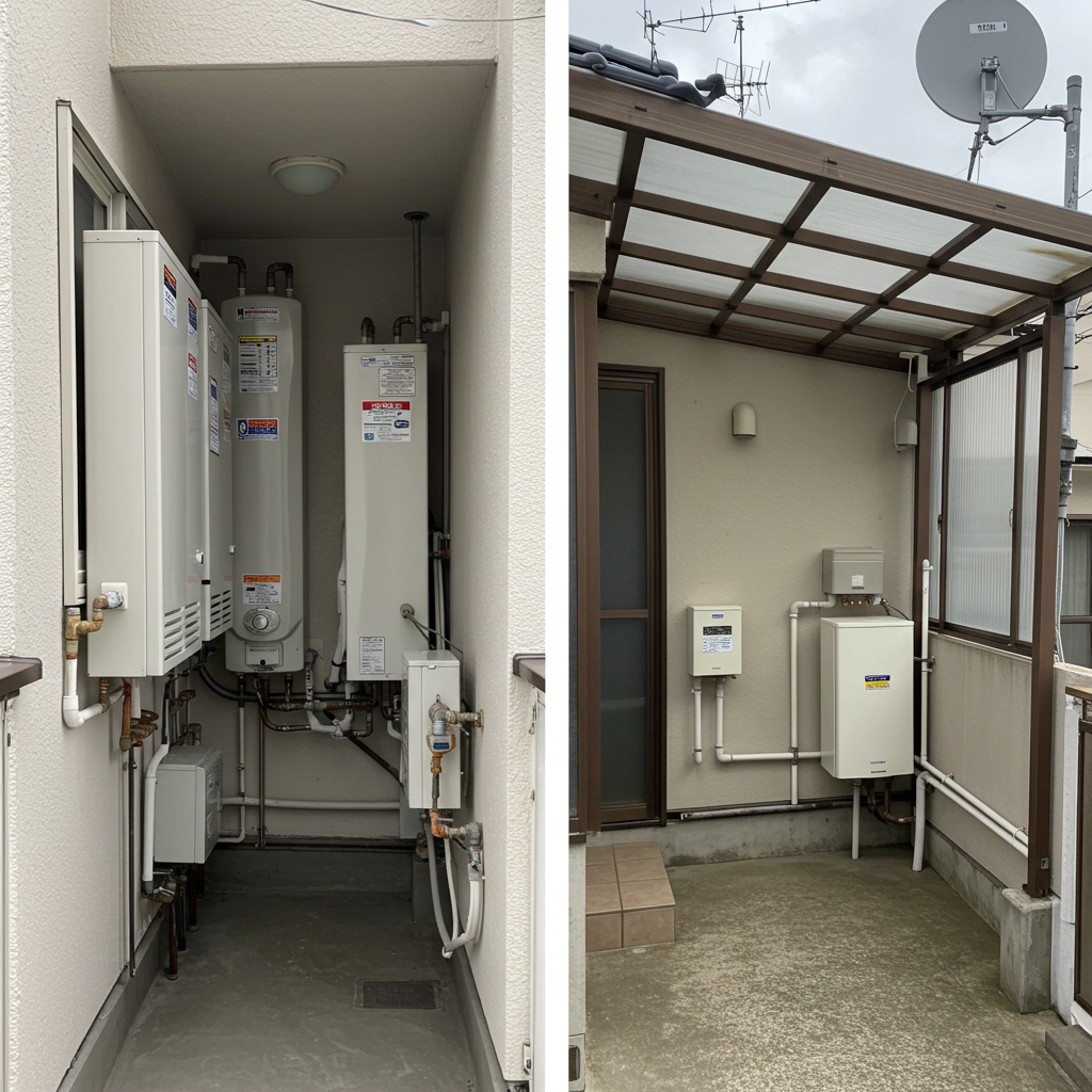 給湯器交換時間アパートと戸建ての違い