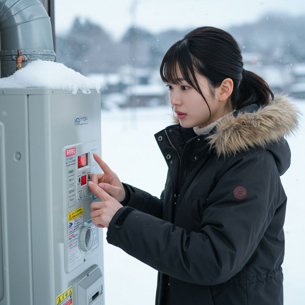 給湯器の雪だるまマークが消えないのは故障？