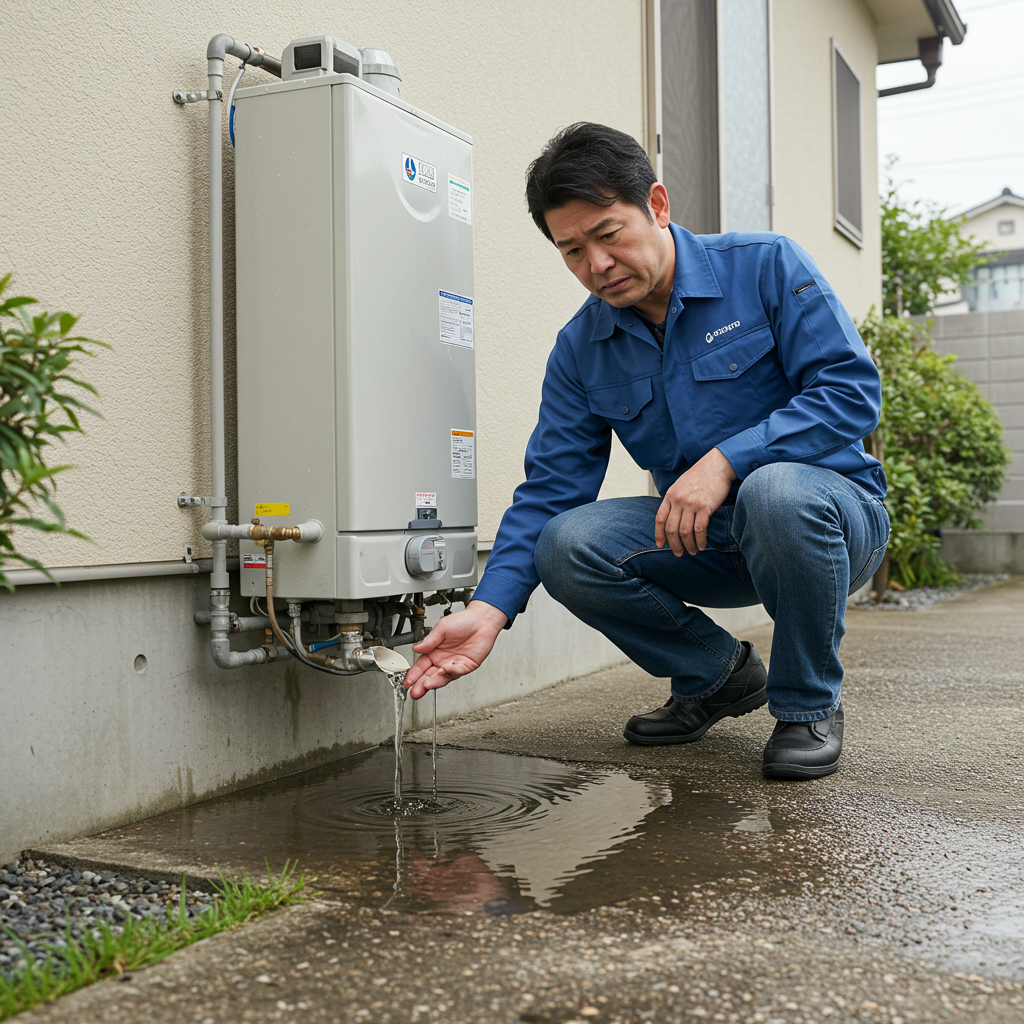 給湯器の下が濡れているのは故障ですか？