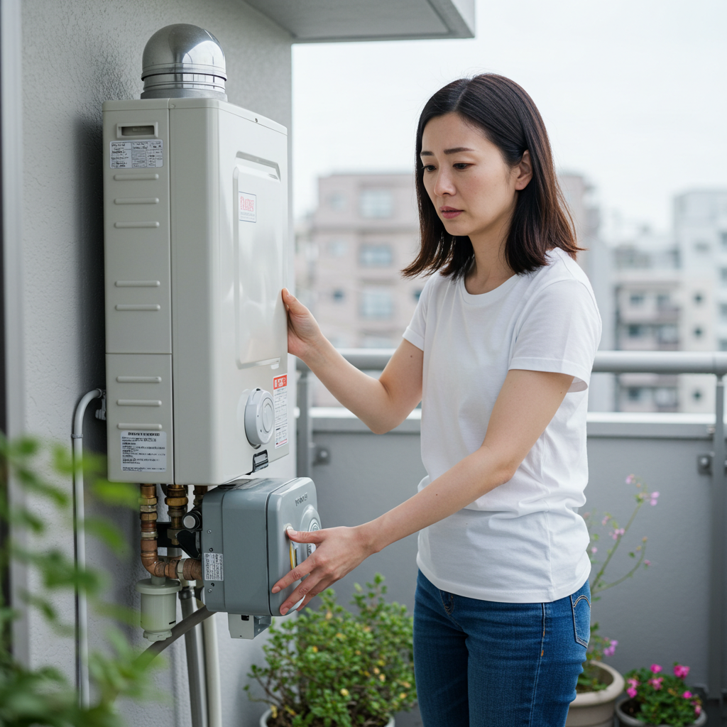 ベランダ給湯器ガス臭い時の確認ポイント