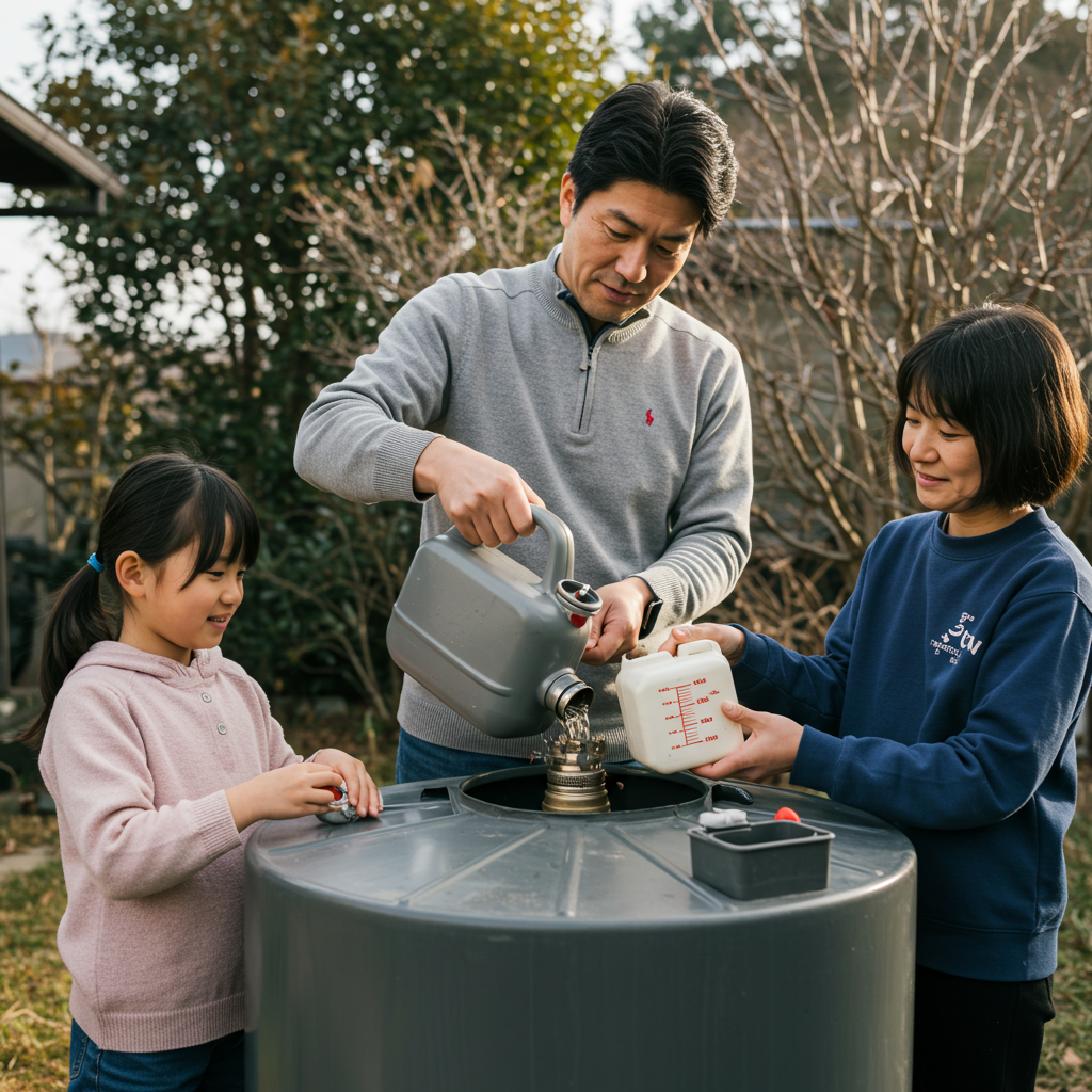 灯油給湯器1ヶ月何リットル使う？