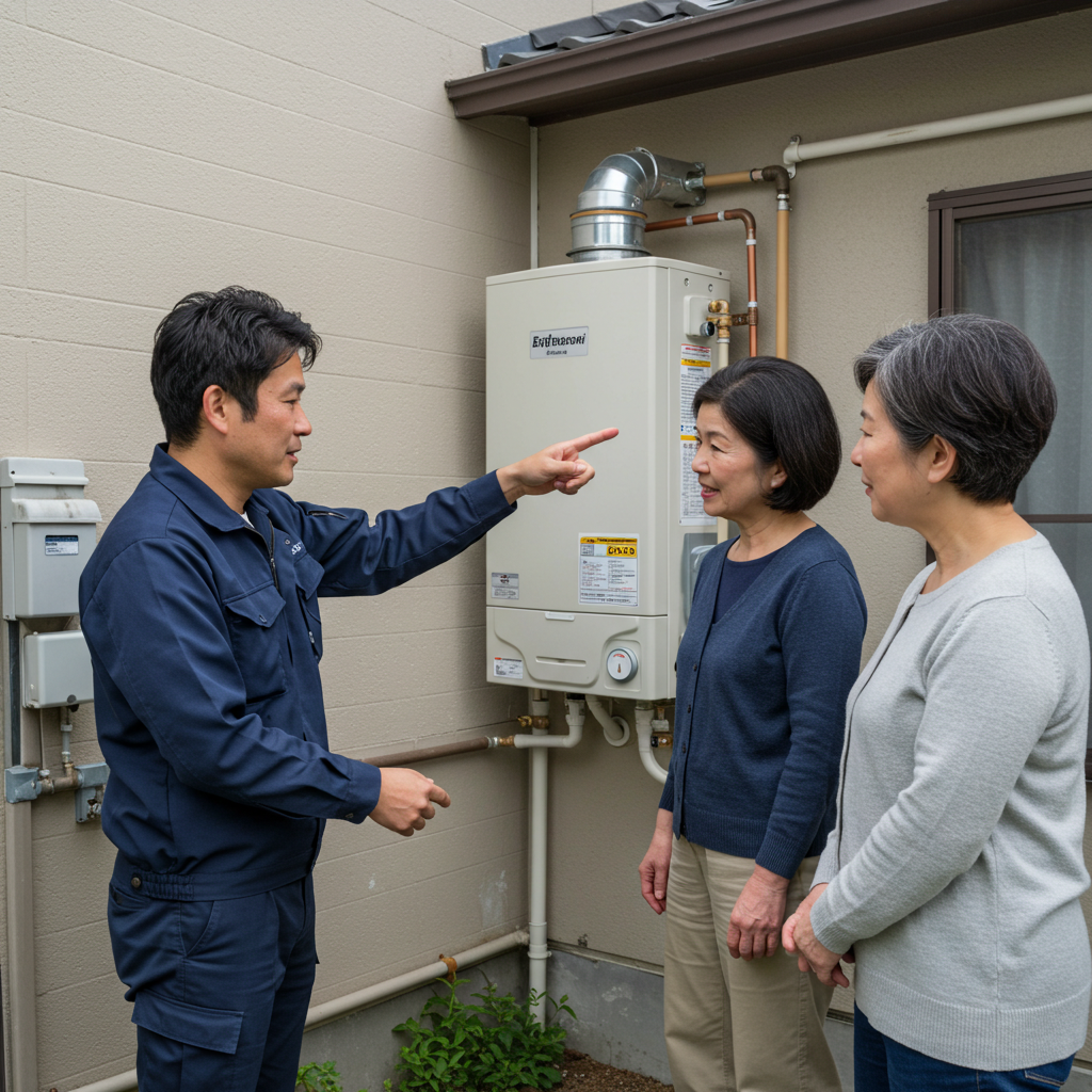 給湯器 20号 寸法と設置例