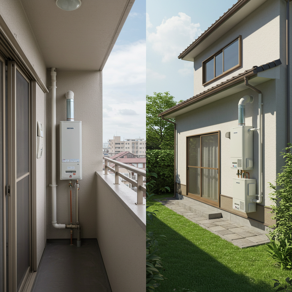 マンションと戸建てにおける排気筒設置の違い