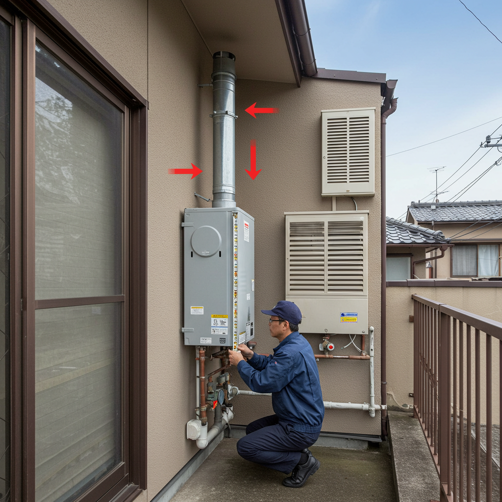 排気方向と離隔基準