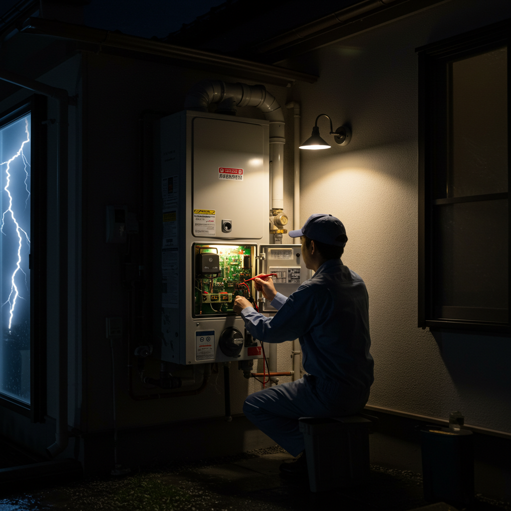 落雷サージで基板故障