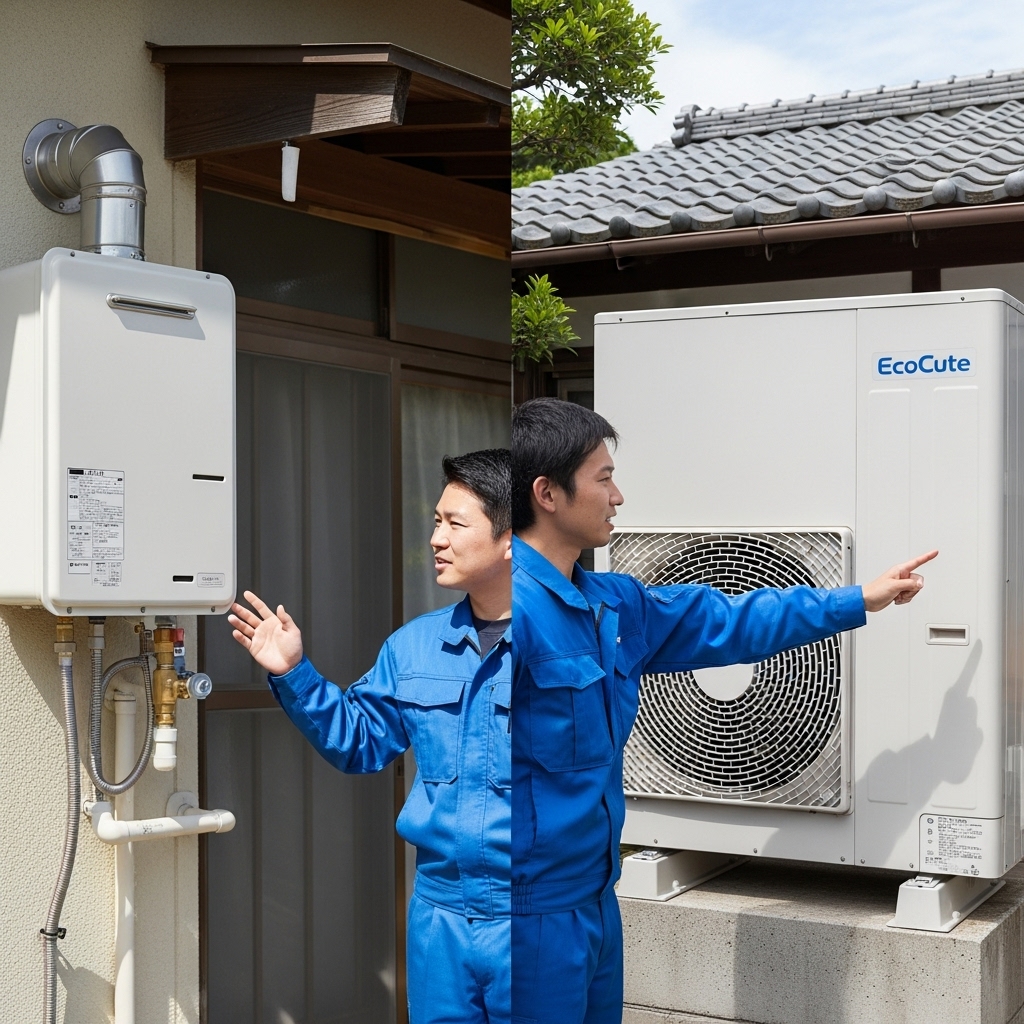 ガス給湯器とエコキュート差