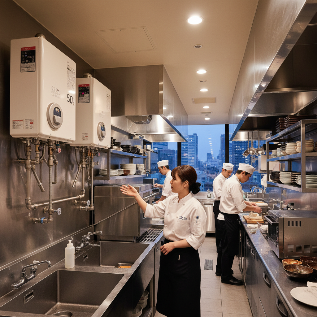 飲食店で必要な給湯器の号数の目安に関する画像