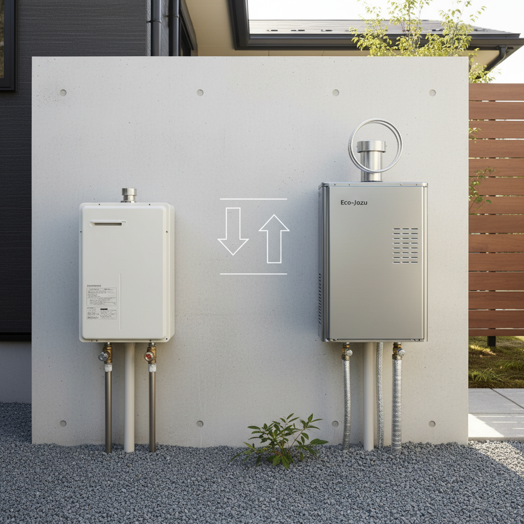 エコジョーズと従来型給湯器の費用比較に関する画像