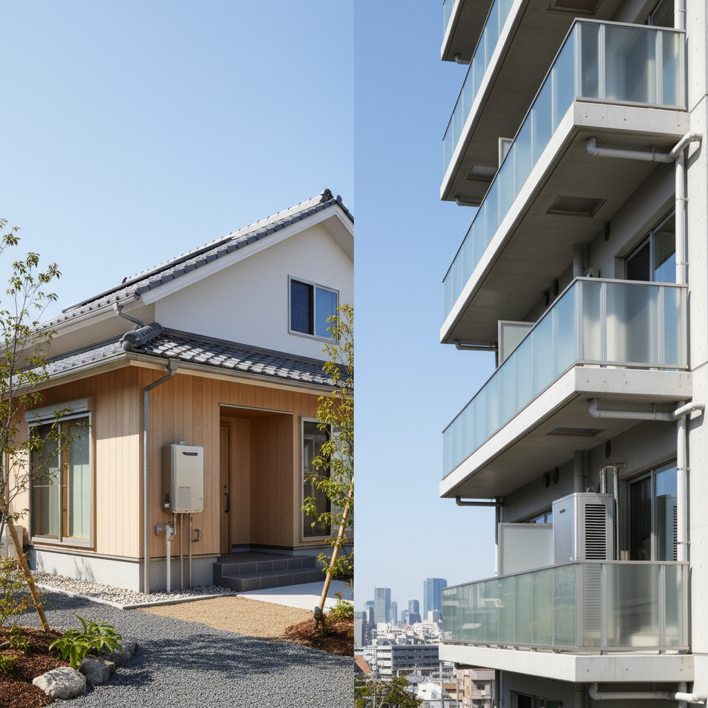 戸建てとマンションでの費用相場の違いに関する画像