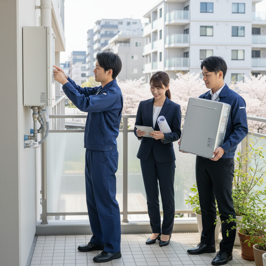 マンションにおける給湯器交換の流れに関する画像