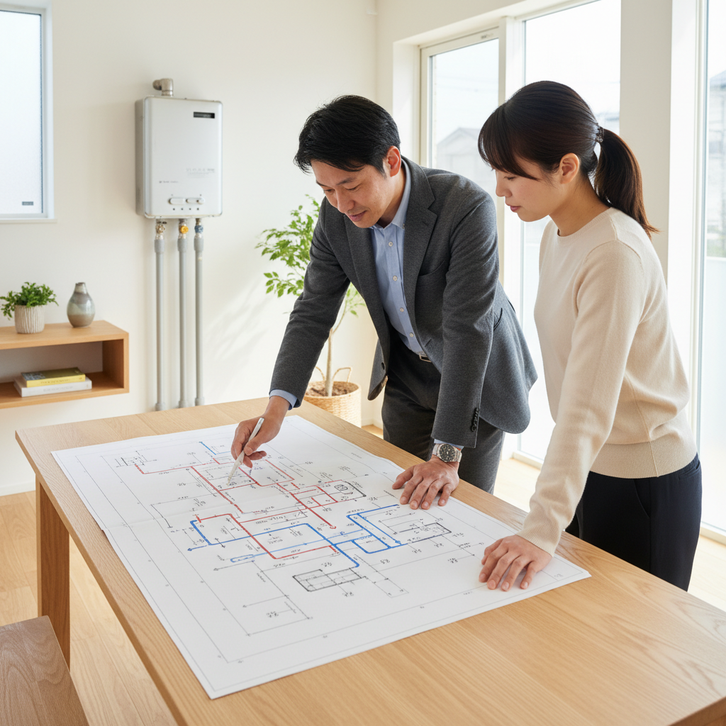 給湯器の配管図の見方と重要性に関する画像