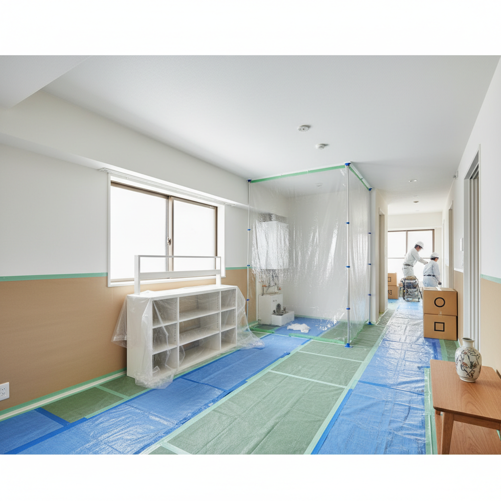 工事中に部屋が汚れないための対策に関する画像