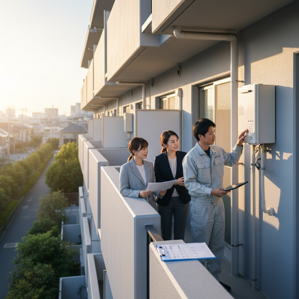 マンション給湯器交換と管理組合への確認事項に関する画像