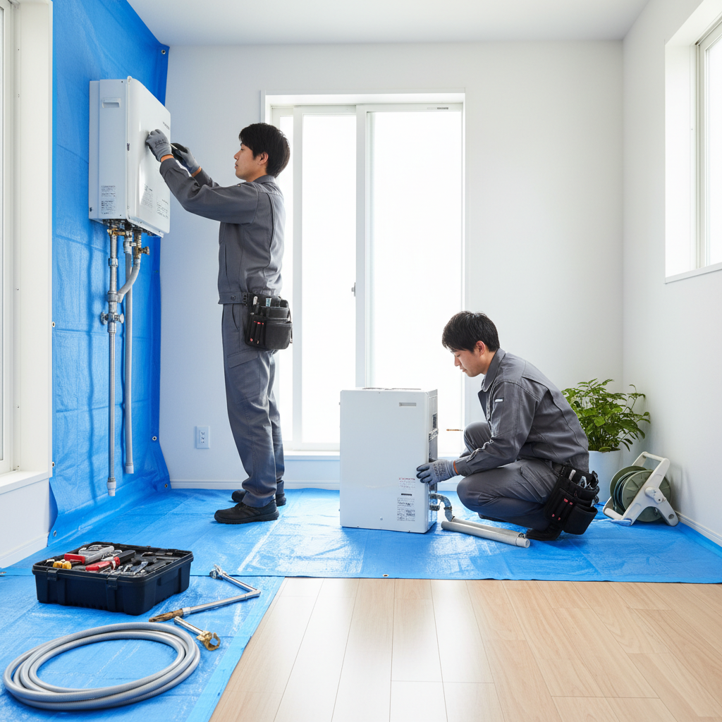 給湯器交換にかかる時間に関する画像