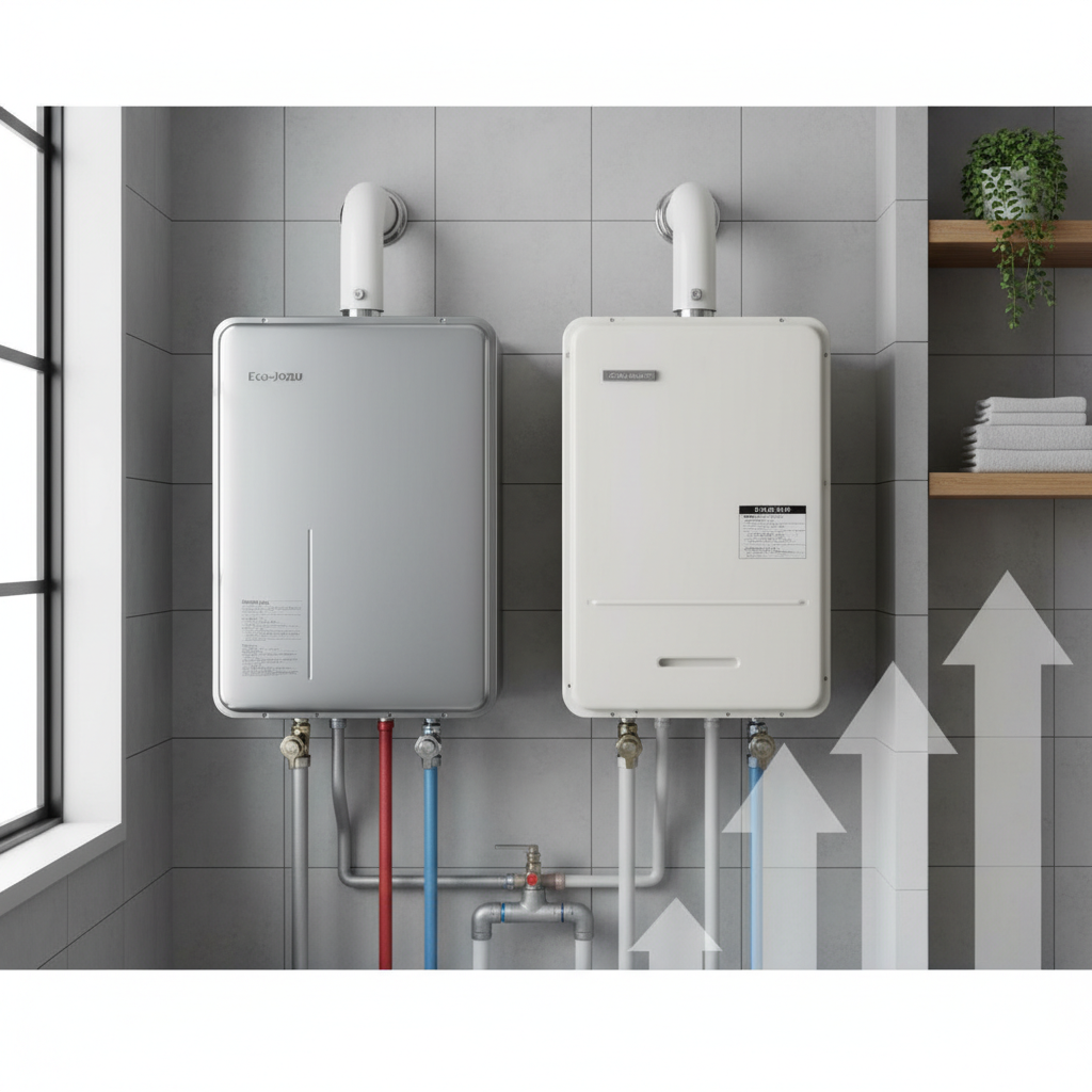 普通の給湯器との違いは「熱効率」に関する画像