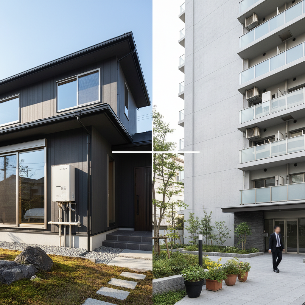 戸建てとマンションでの費用相場の違いに関する画像