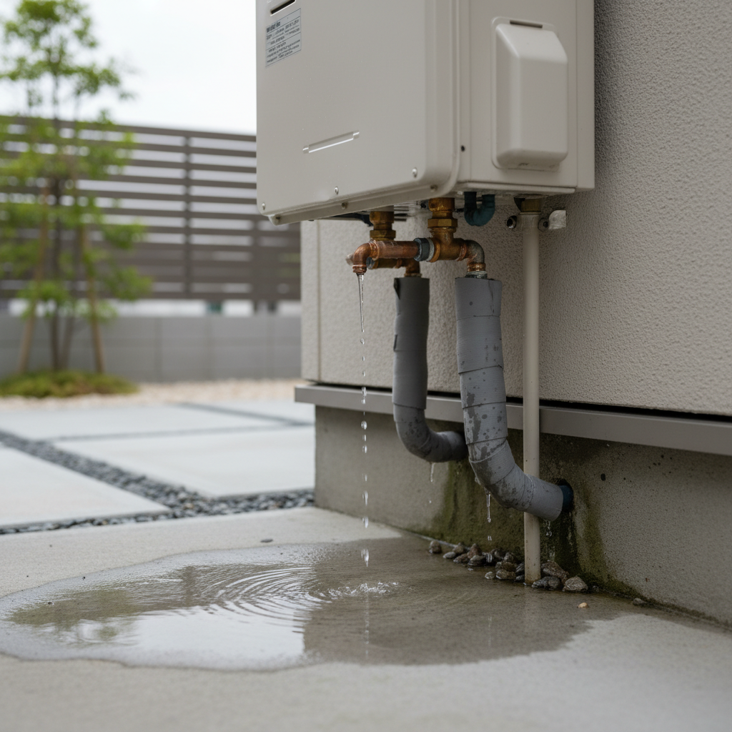 給湯器本体や配管からの水漏れに関する画像