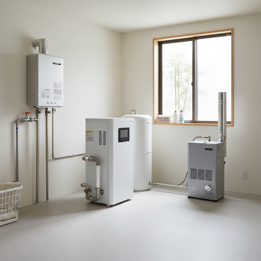 種類別（ガス・電気・石油）給湯器の比較と選び方に関する画像