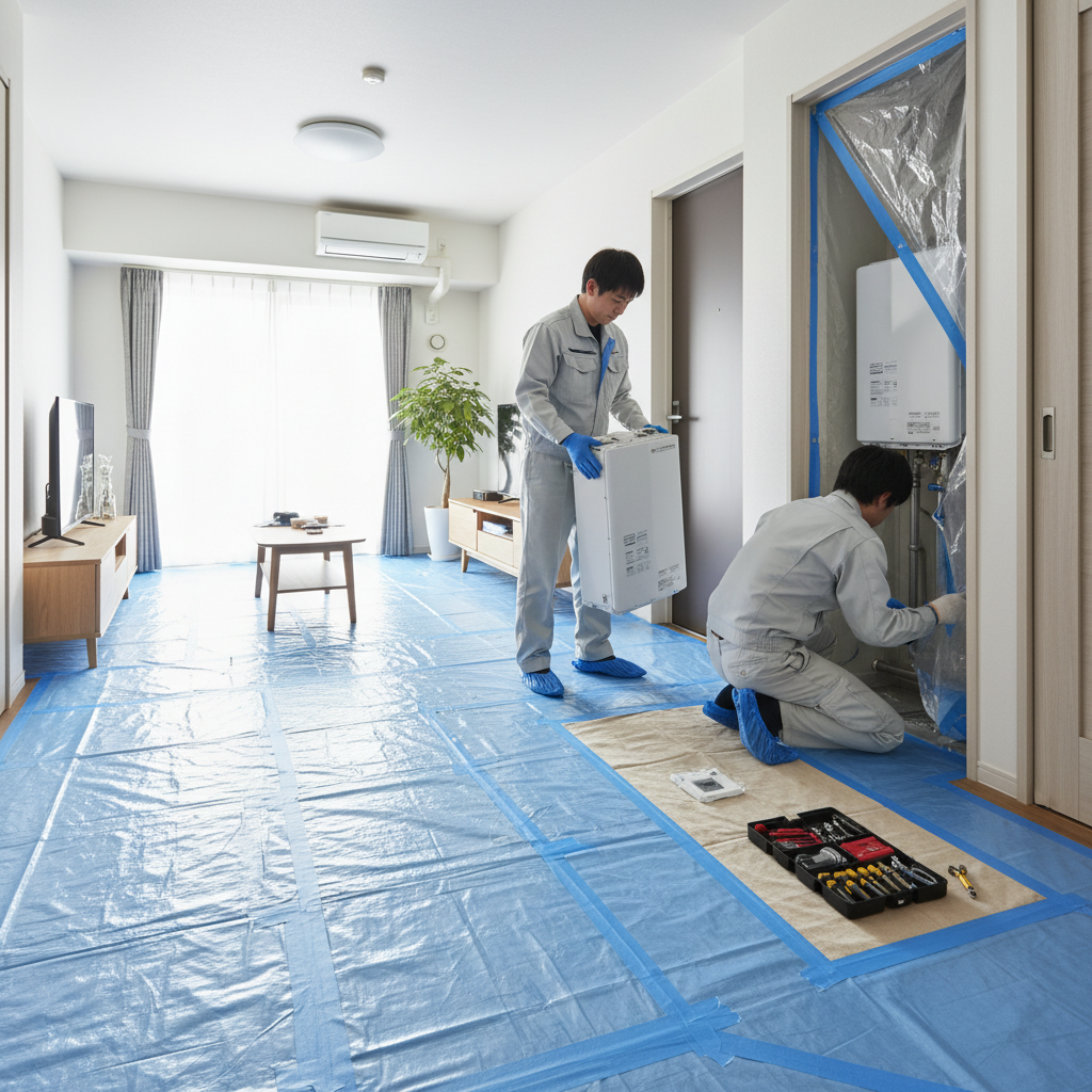 給湯器交換で部屋が汚れる心配は？に関する画像