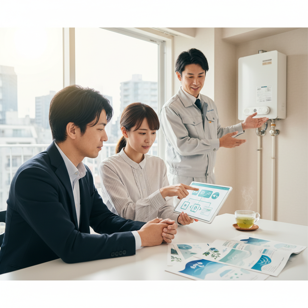 給湯器 補助金申請方法のステップに関する画像