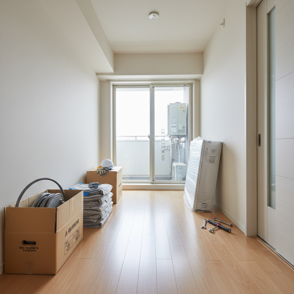 給湯器交換前に部屋が汚い…どこまで片付けるべき？に関する画像