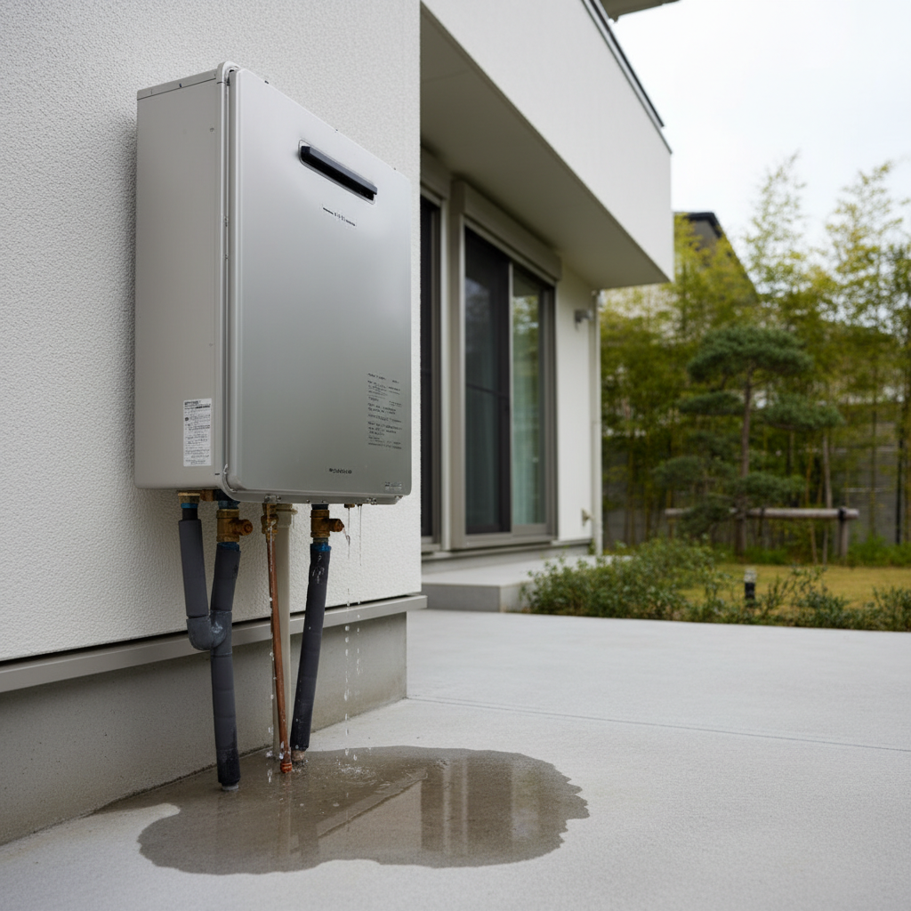 給湯器本体や配管からの水漏れに関する画像