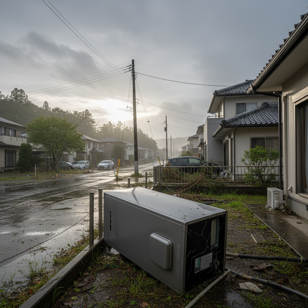 自然災害による損害（具体例：台風、洪水、凍結）に関する画像