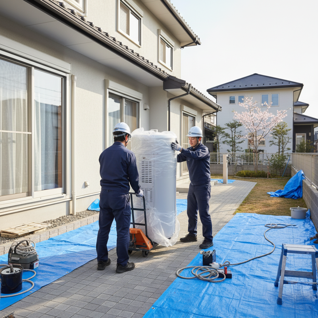 エコキュートの取替工事にかかる時間に関する画像