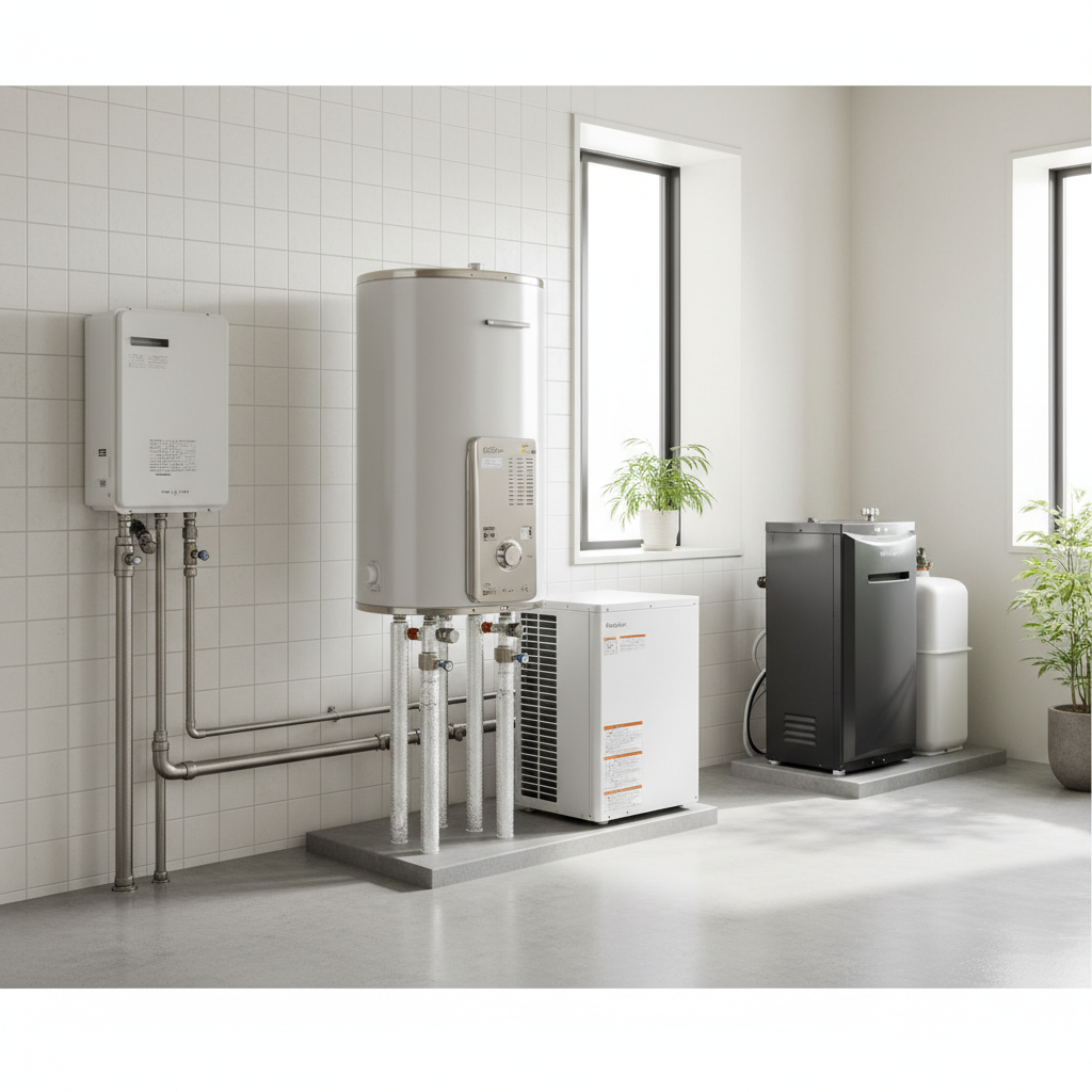 給湯器の種類別(ガス・電気・石油)の寿命の違いに関する画像