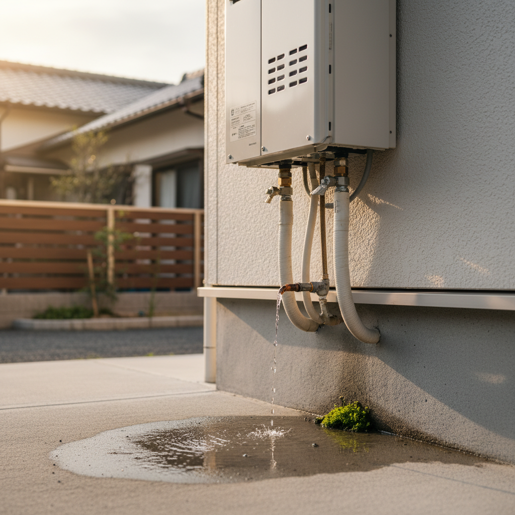 給湯器本体から水漏れしているに関する画像