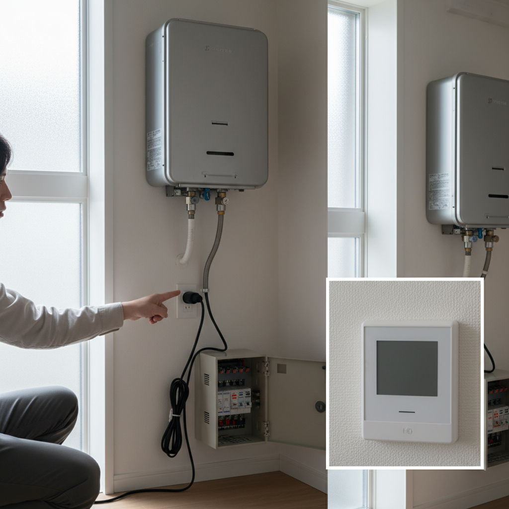 原因1：給湯器本体やリモコンの電源の問題に関する画像