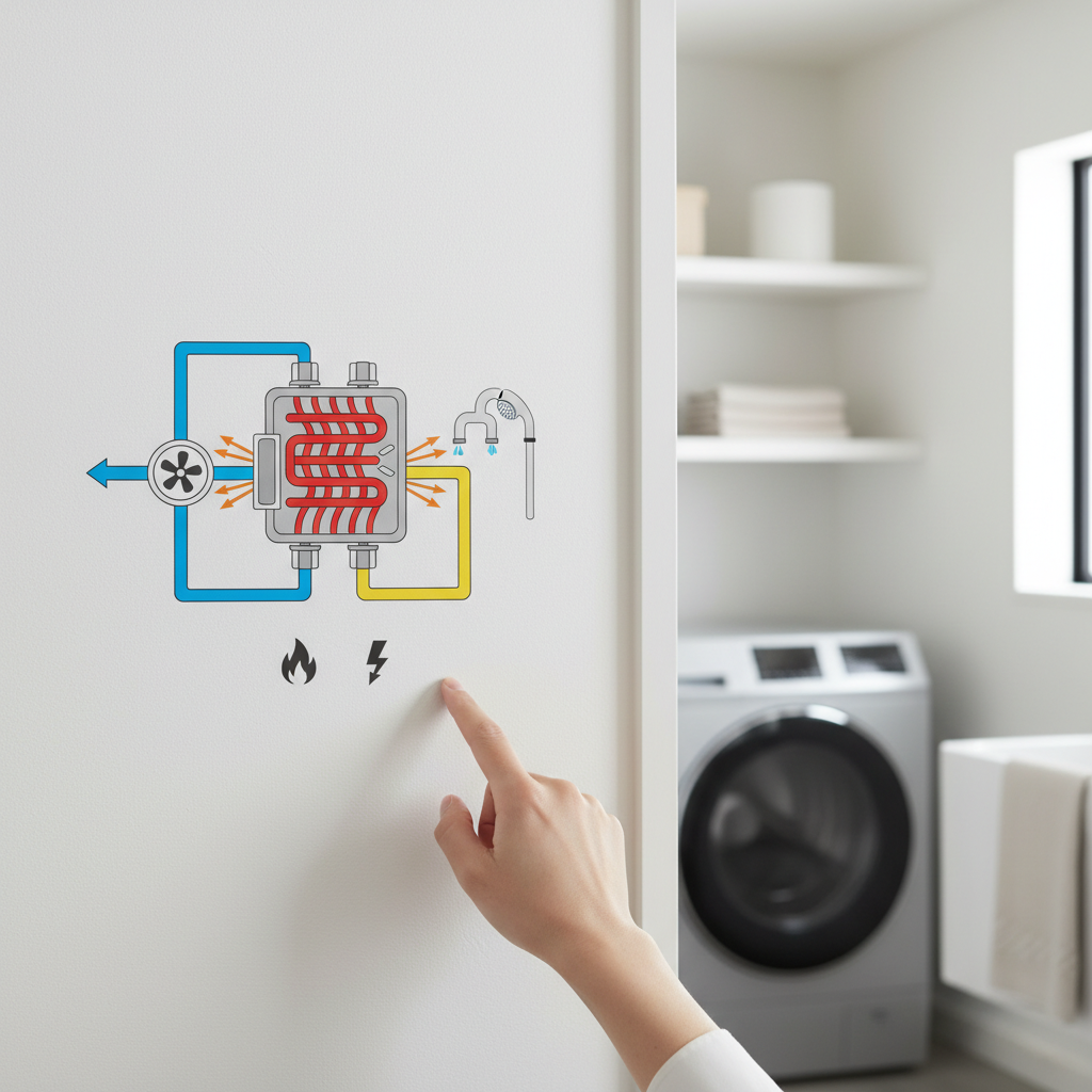 給湯器の基本的な仕組みを図解に関する画像