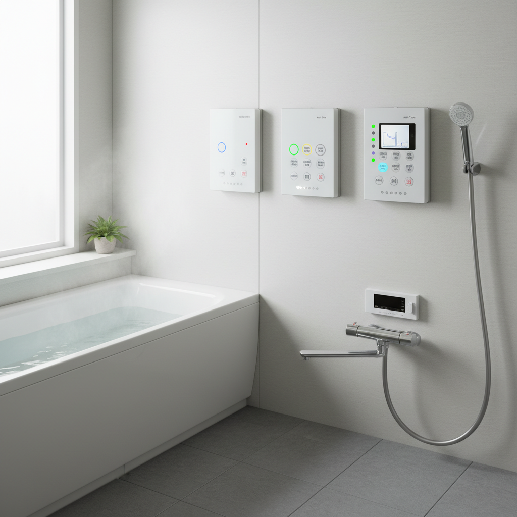 機能による種類の違い（給湯専用・オート・フルオート）に関する画像