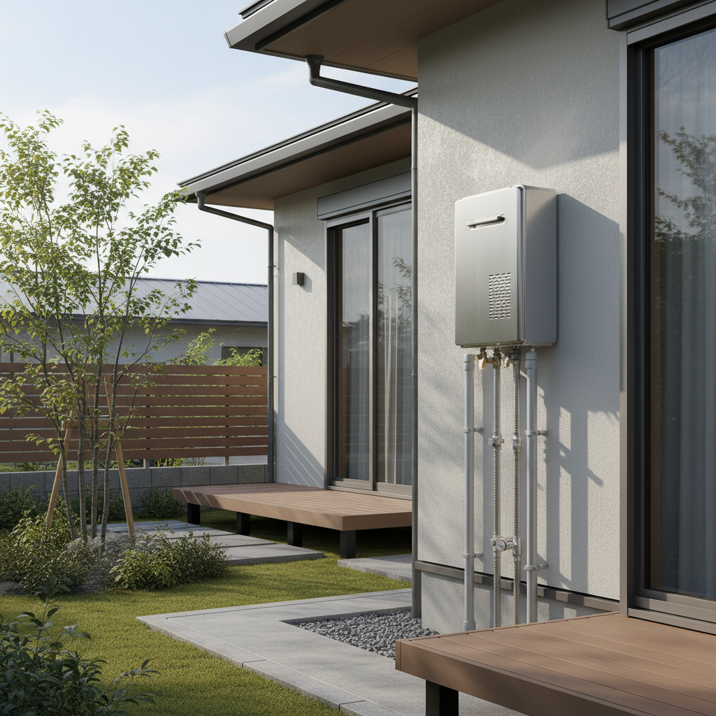 一般的なガス給湯器の寿命（約10年～15年）に関する画像