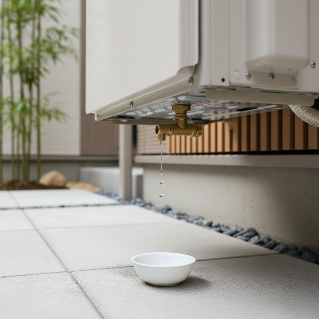 水抜き栓からの排水（故障ではないケース）に関する画像