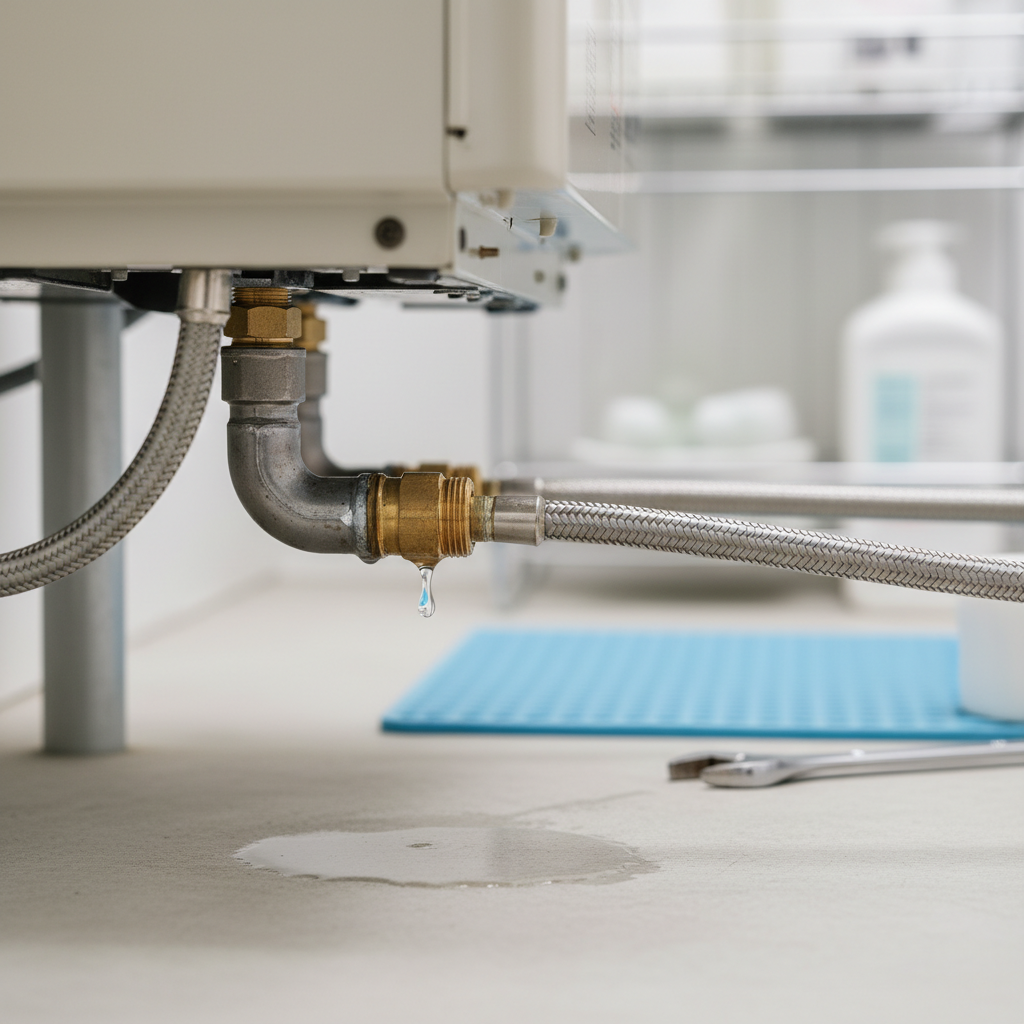 配管の接続部分からの水漏れに関する画像