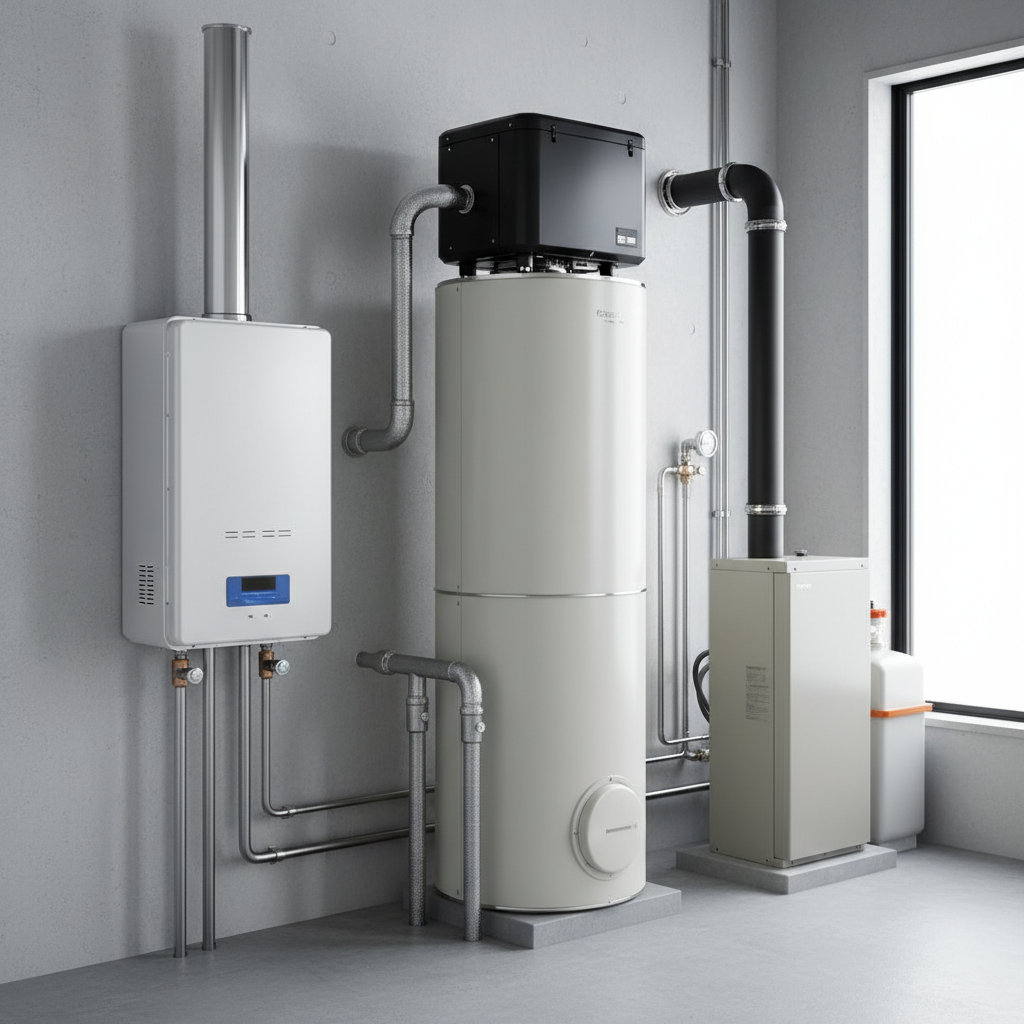 熱源（燃料）による種類の違い（ガス・電気・石油）に関する画像