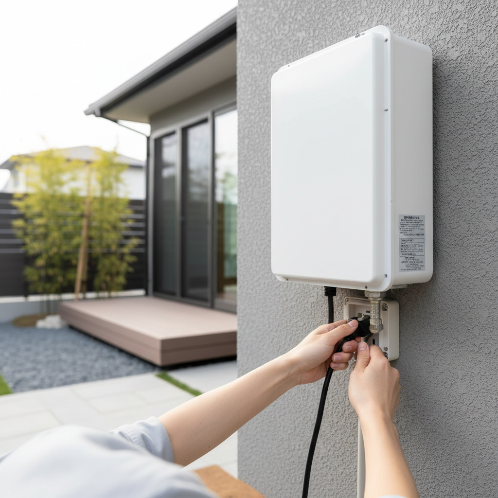 給湯器本体の電源プラグを抜き差しするに関する画像