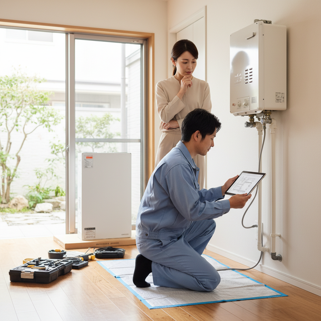 給湯器交換の工事内容と流れに関する画像