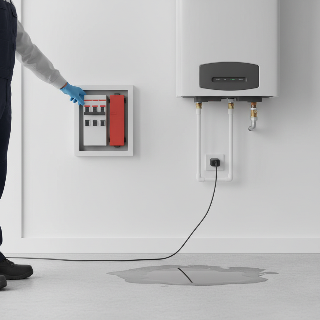 まずは給湯器の電源をオフにするに関する画像