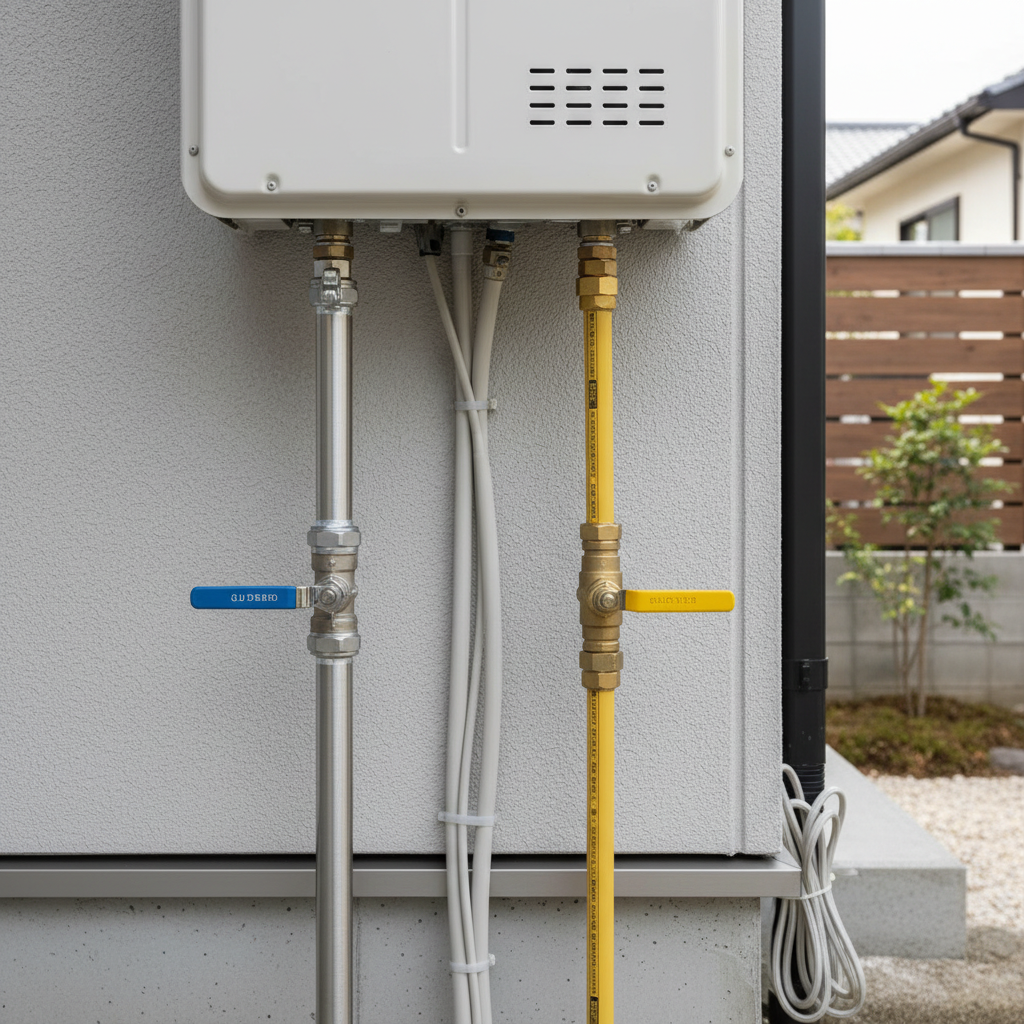 給水元栓・ガス元栓が閉まっている場合に関する画像