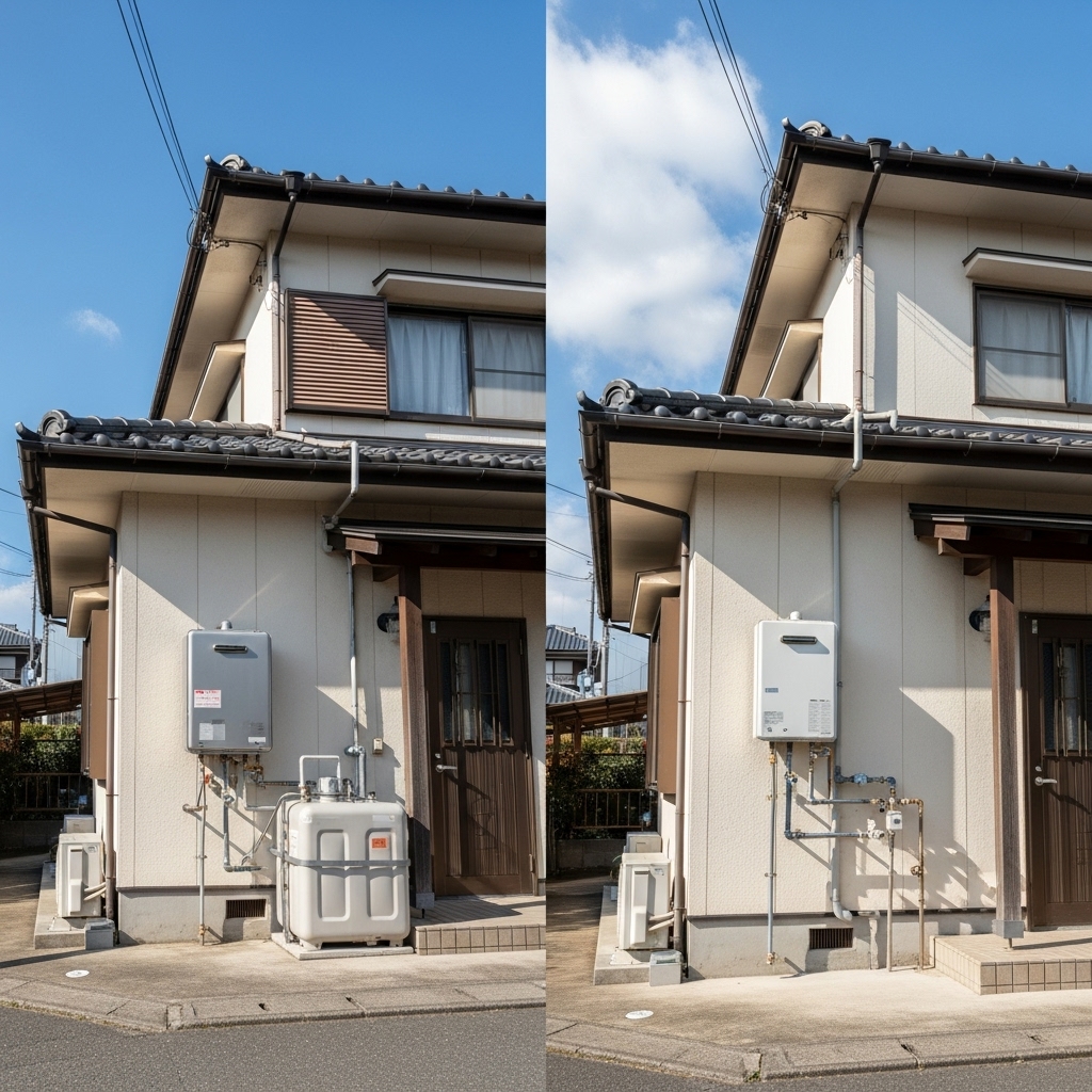 給湯器の灯油とガスの比較(ランニングコスト・初期費用)に関する画像